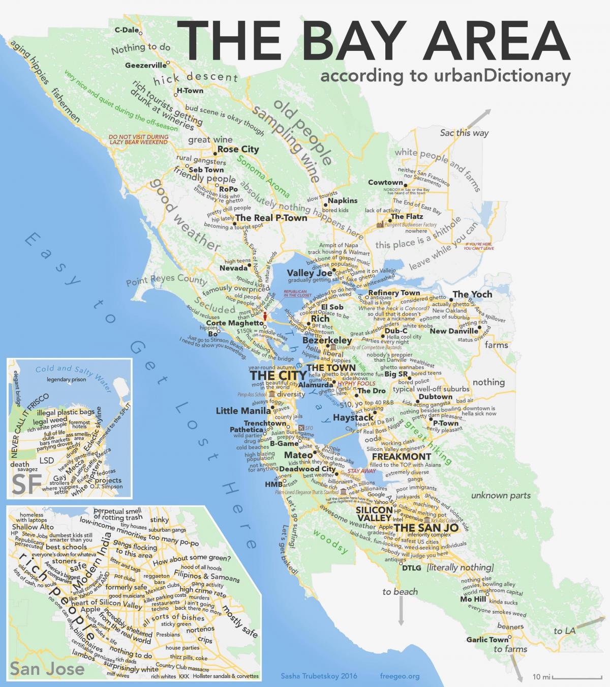 San Francisco bay area california haritası