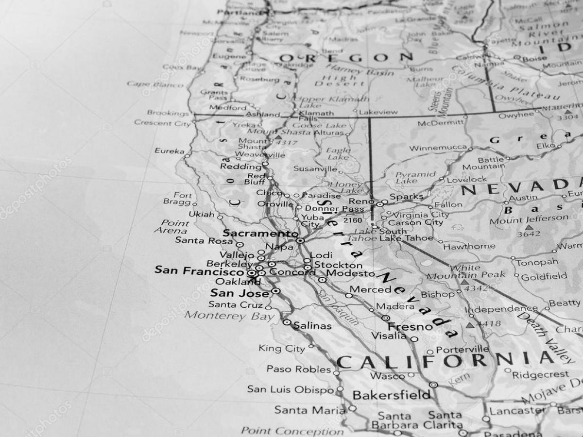 San Francisco siyah ve beyaz harita 
