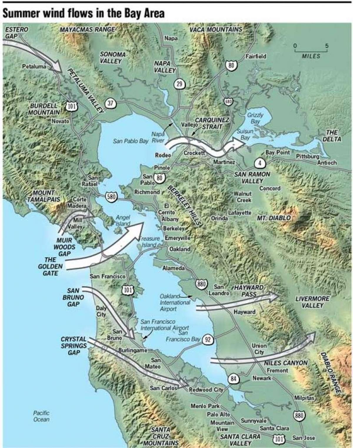 San Francisco haritası mikroiklim