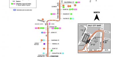 San Francisco otobüs 28 yol haritası
