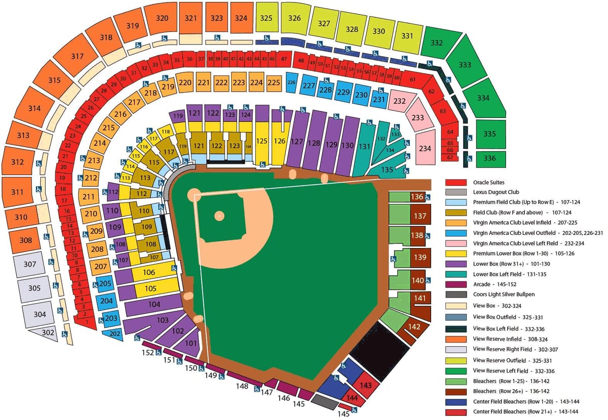 SF giants Stadyumu oturma göster 