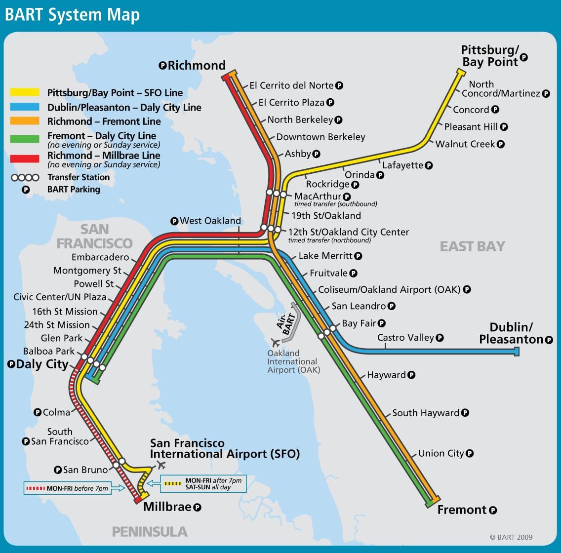 San Francisco bart sistemi göster