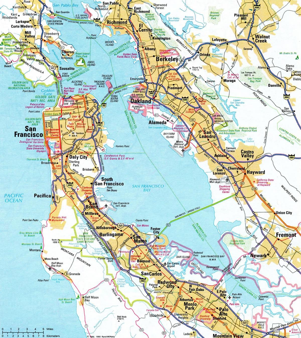 Bay area haritası otoban