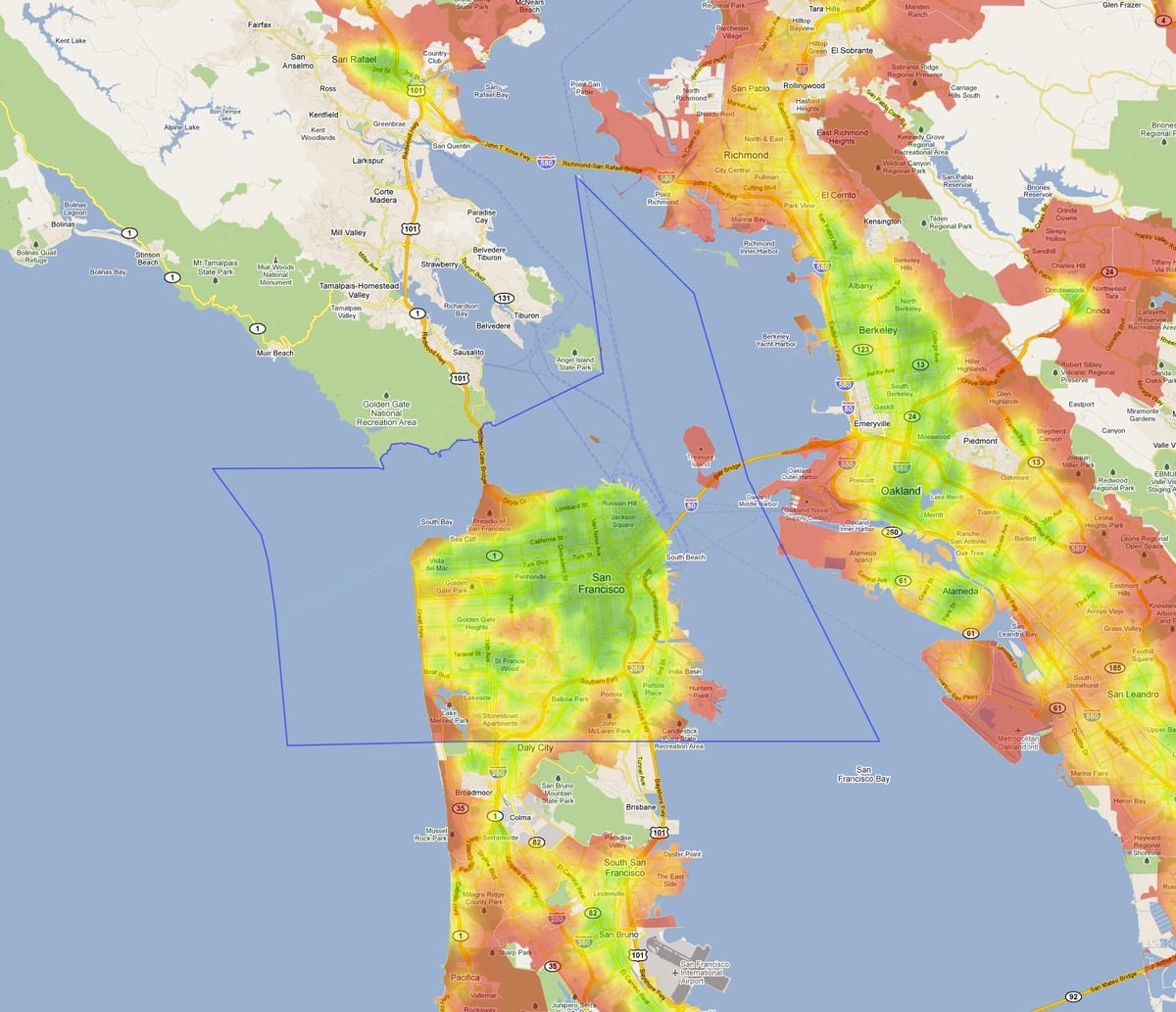 Bay area haritası ısı