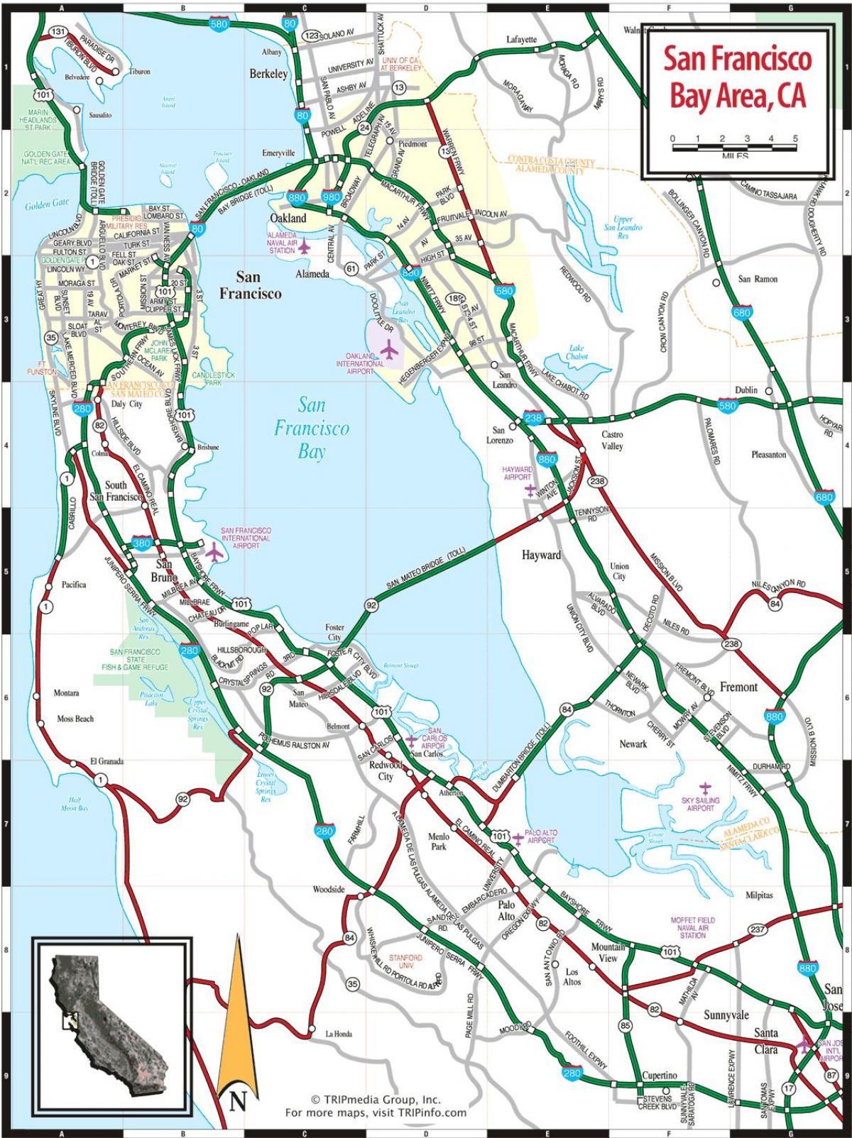 San Francisco bay area haritası 