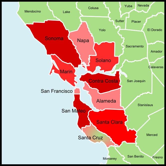 San Francisco bay area county göster