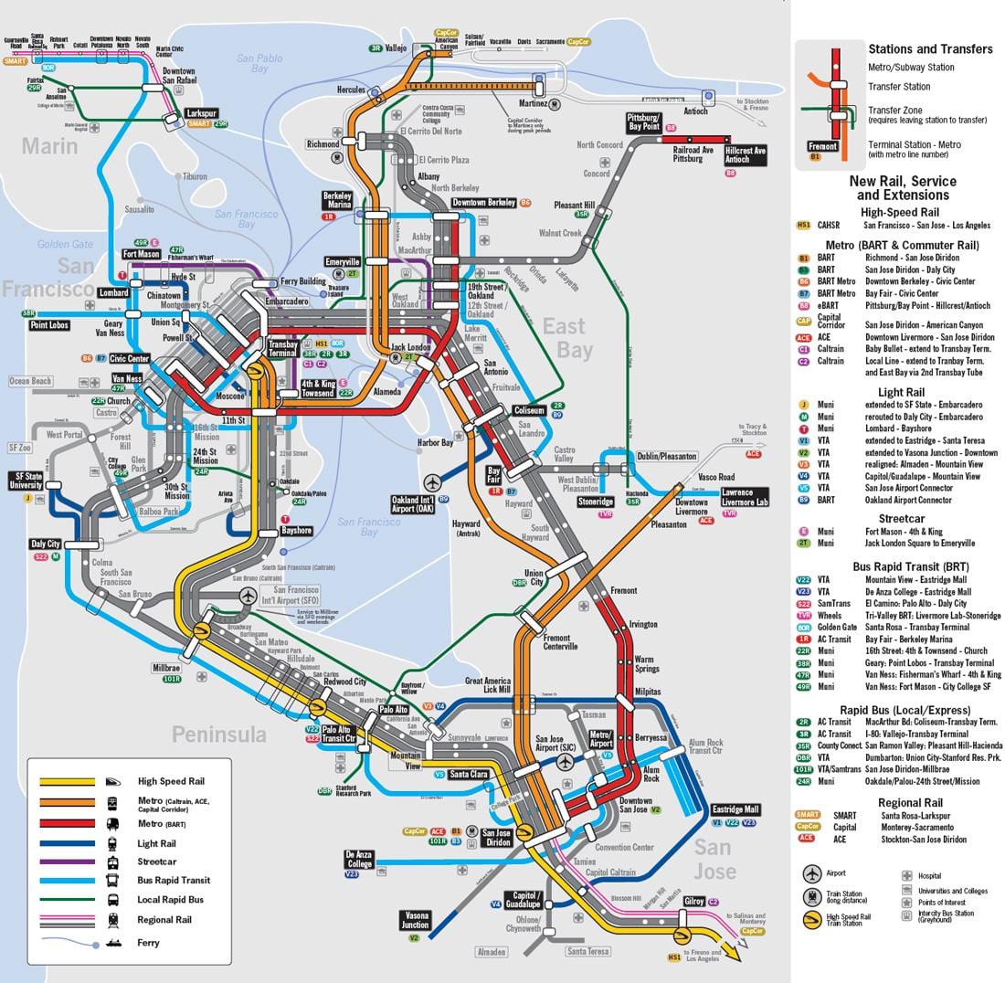 Bay area haritası tren