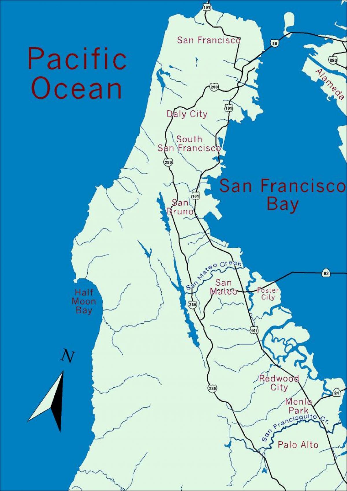 Bay area haritası Yarımadası