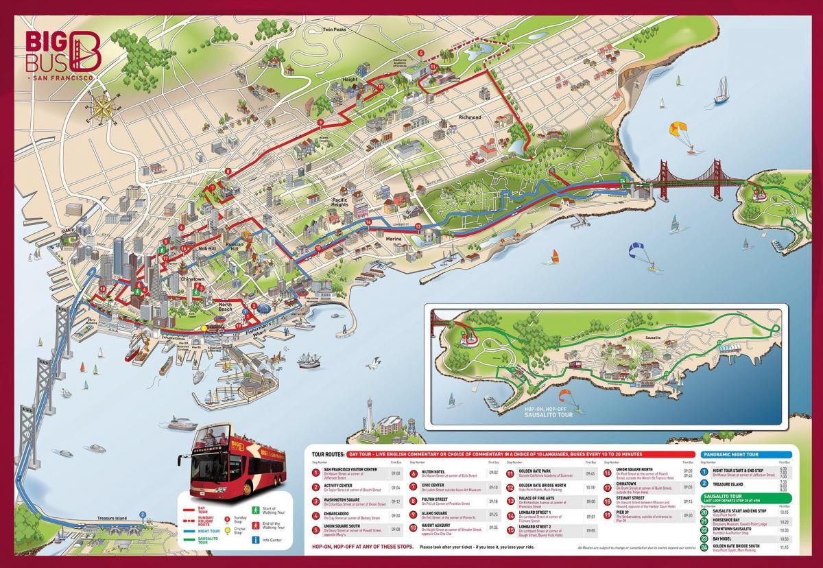 büyük otobüs harita San Francisco