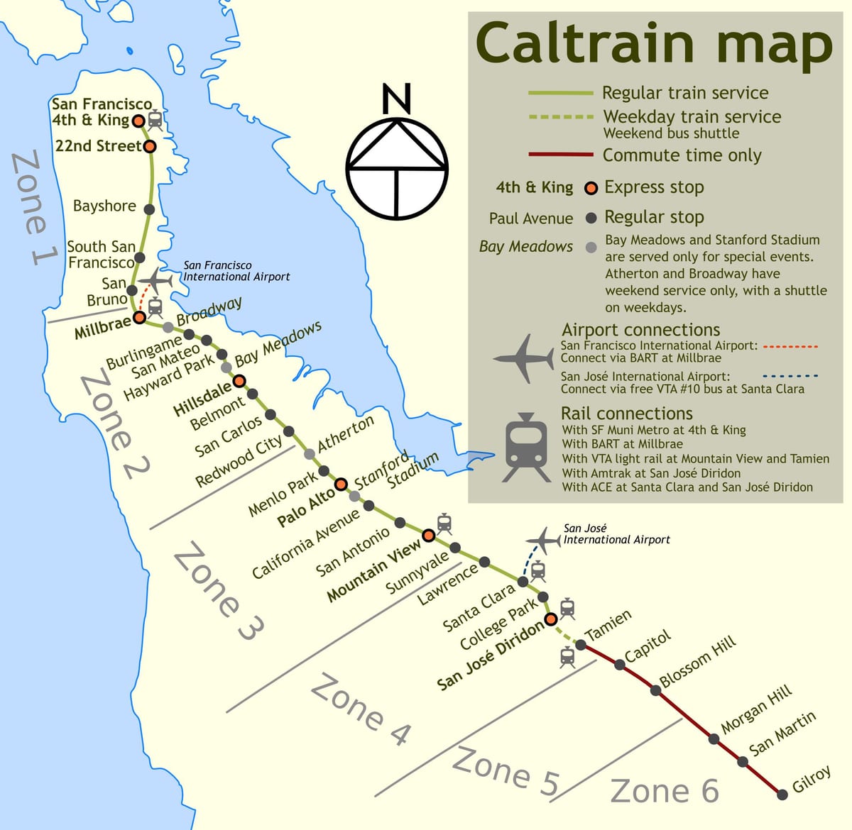 caltrain durur göster