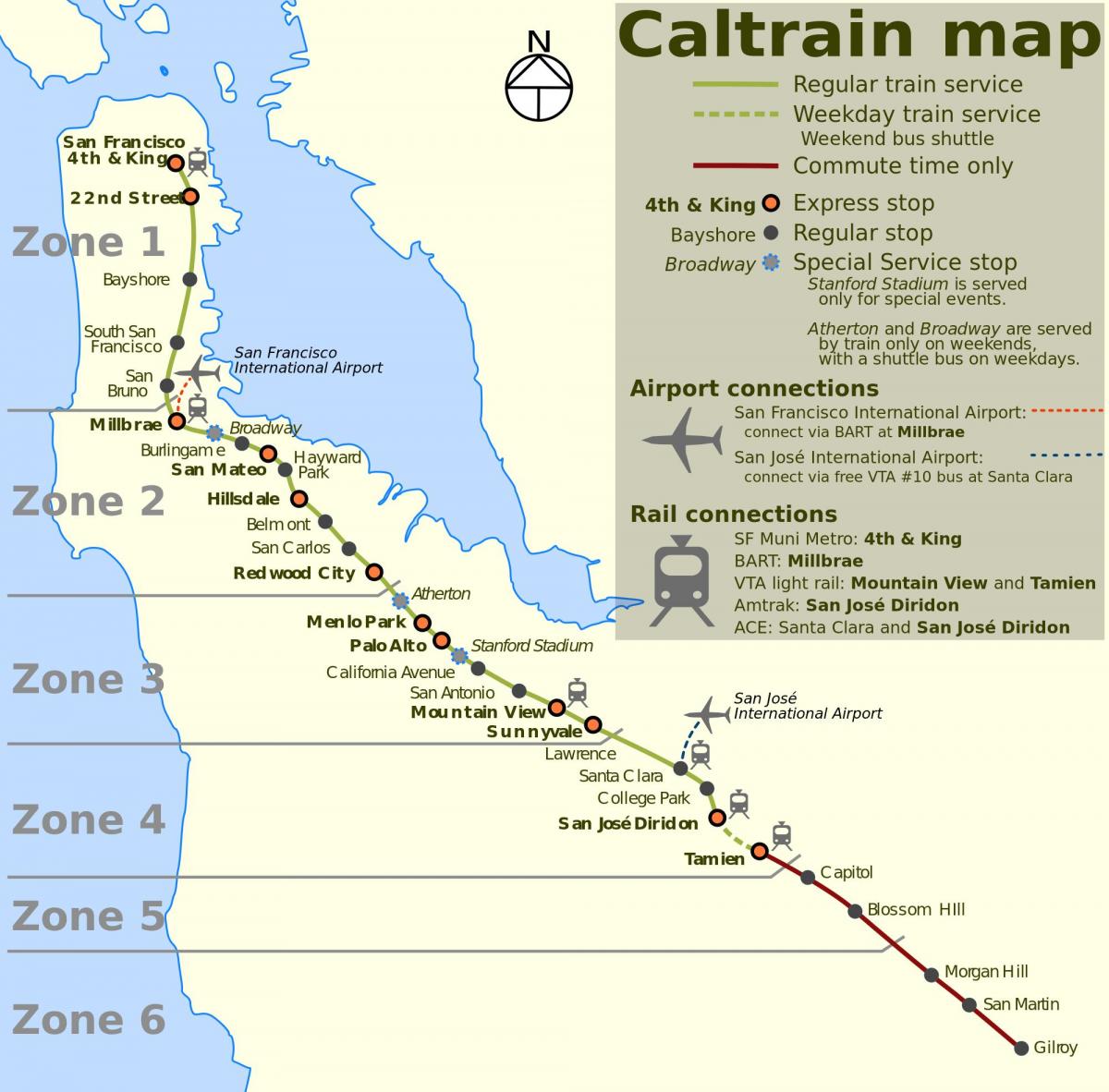San Francisco caltrain göster