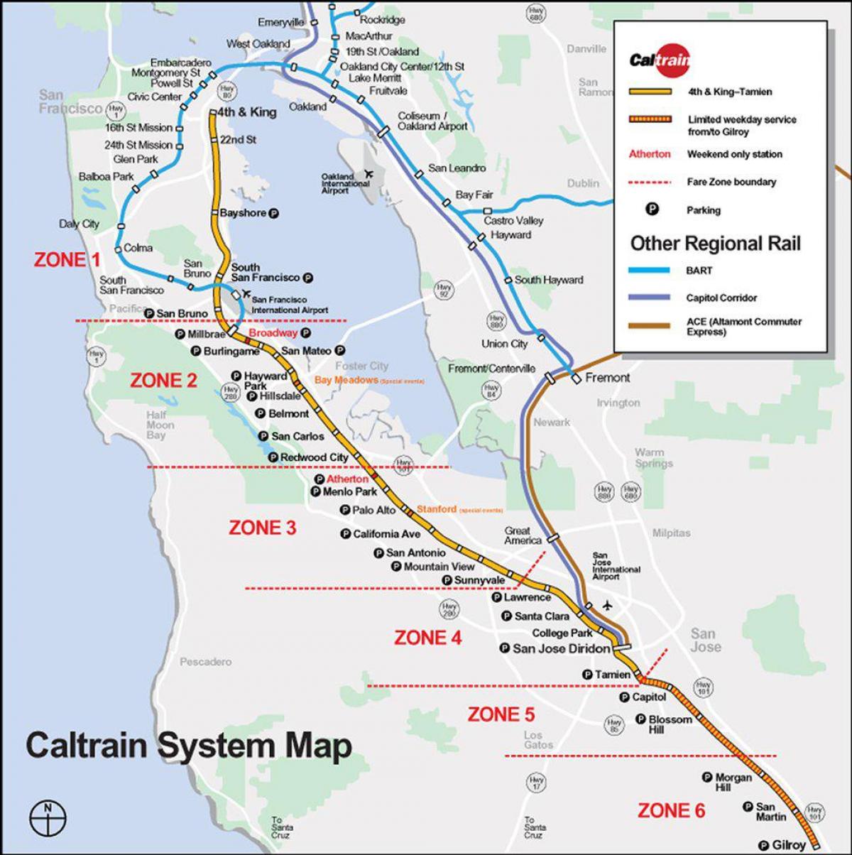 caltrain yol haritası