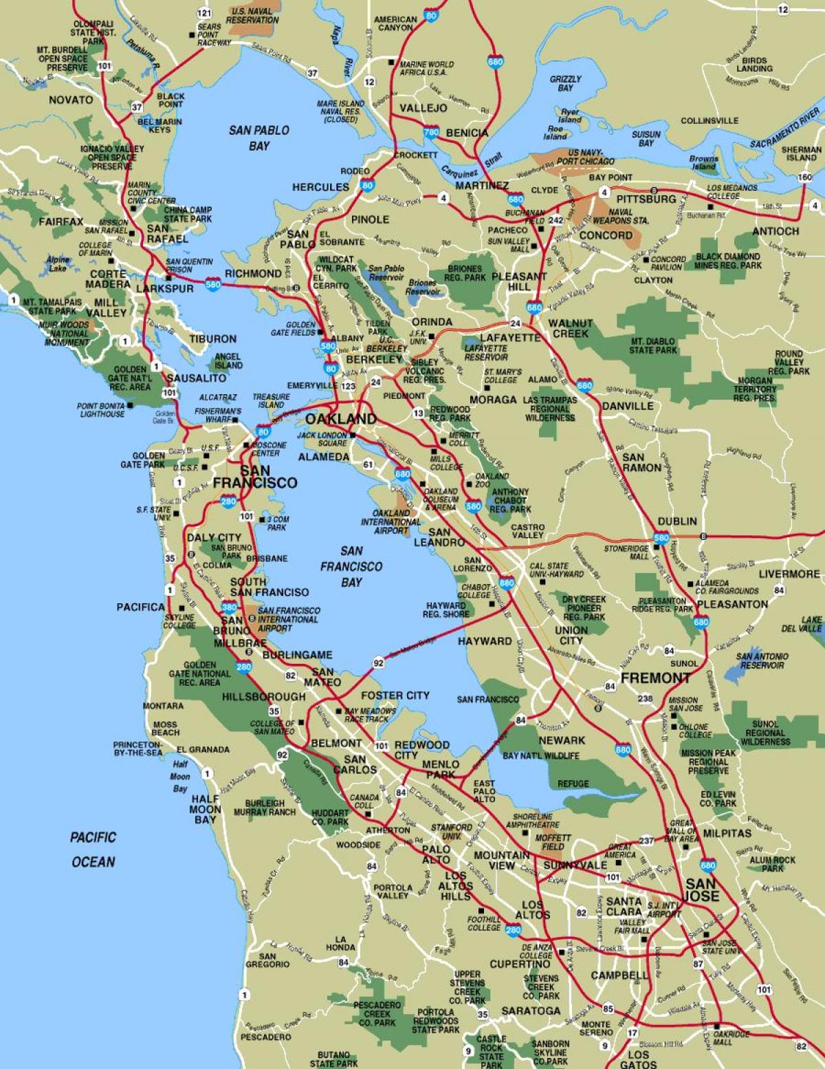 Daha fazla San Francisco haritası 