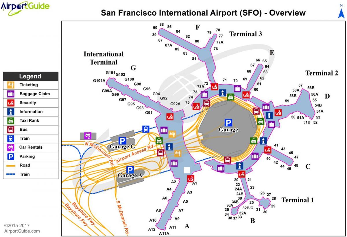 KSFO havaalanı haritası 