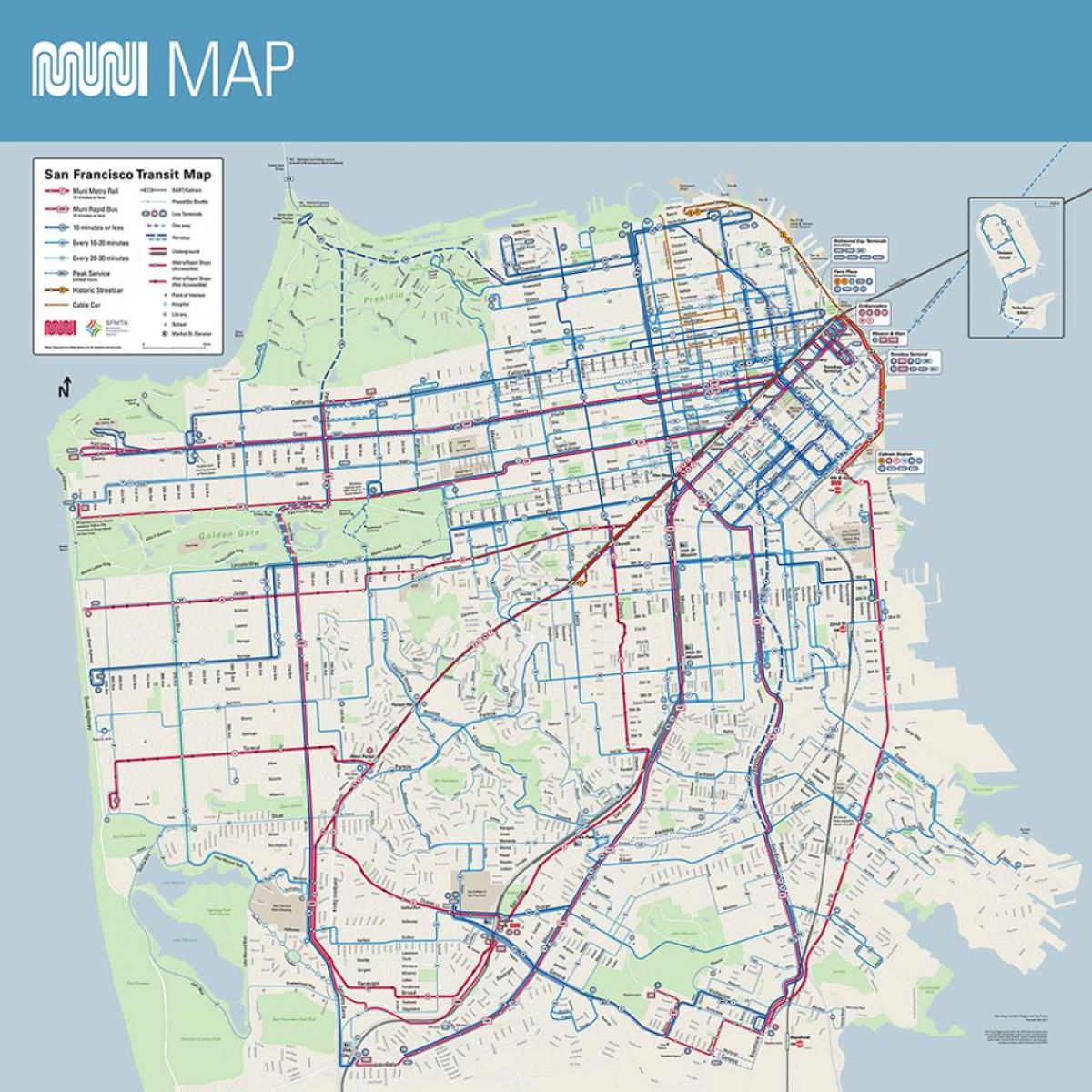 muni harita San Francisco, ca