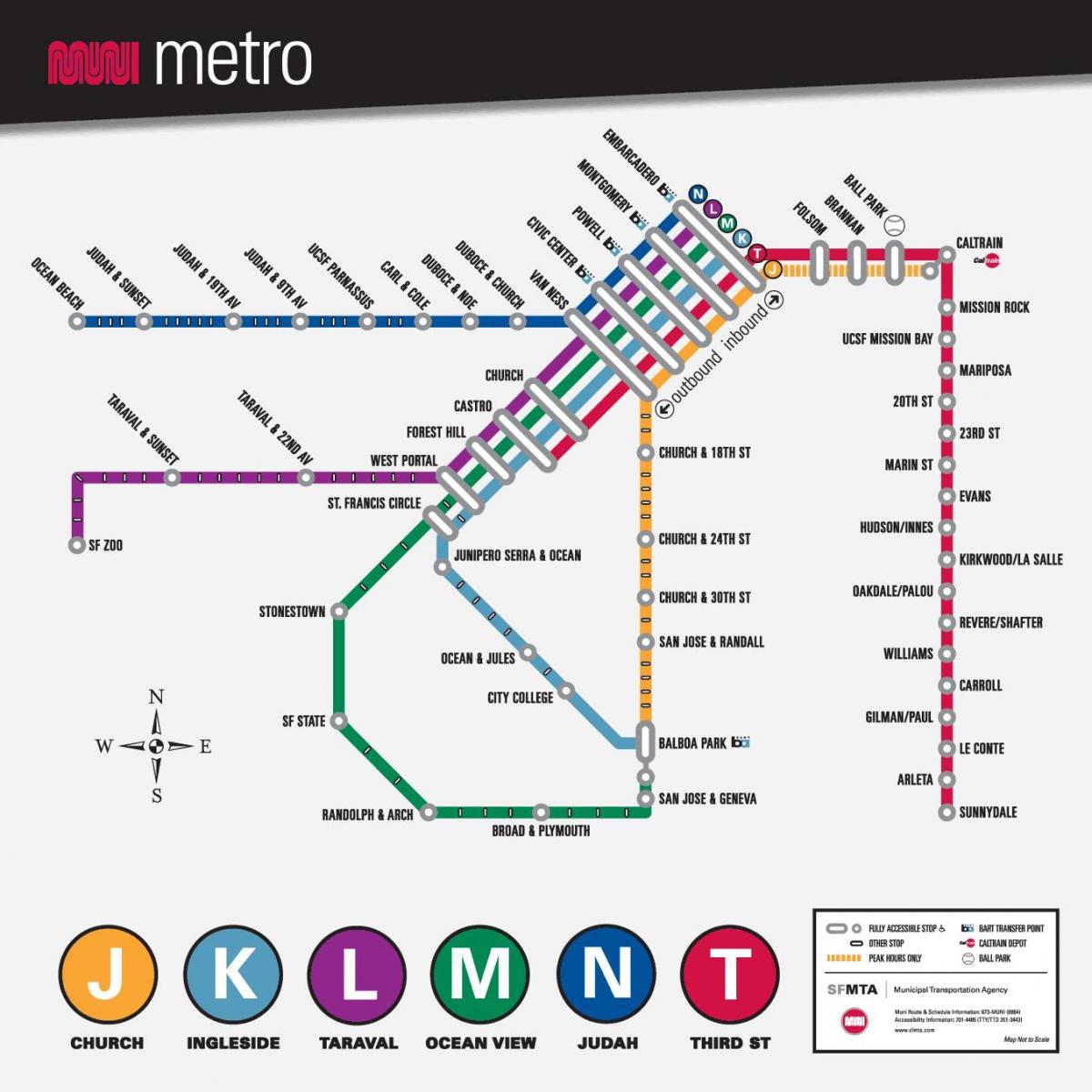 SF muni metro haritası