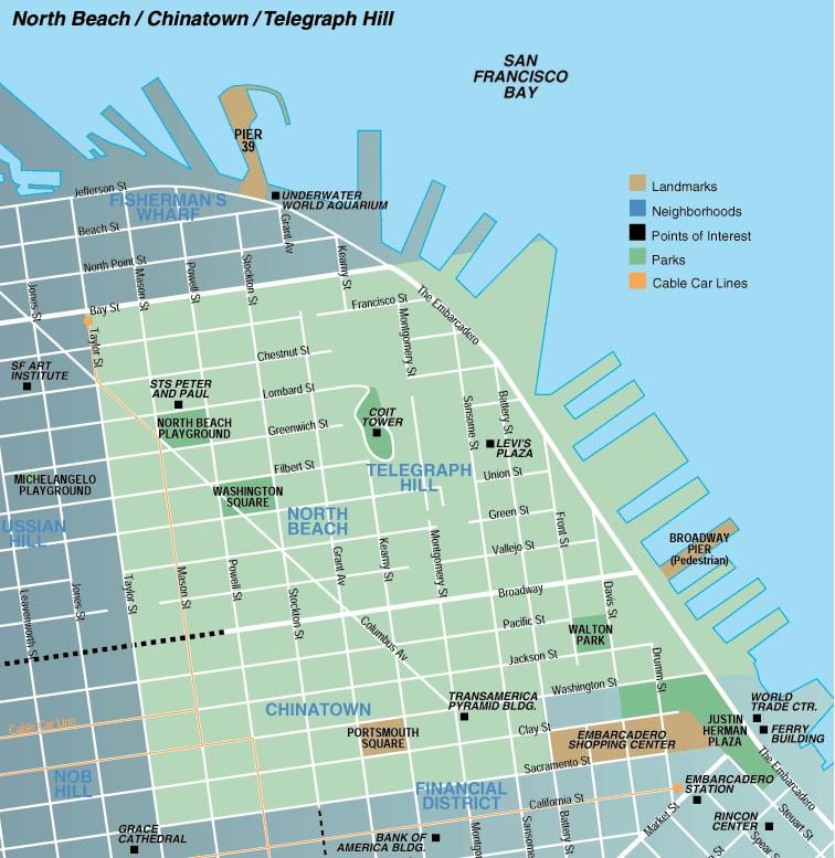 North beach San Francisco haritası