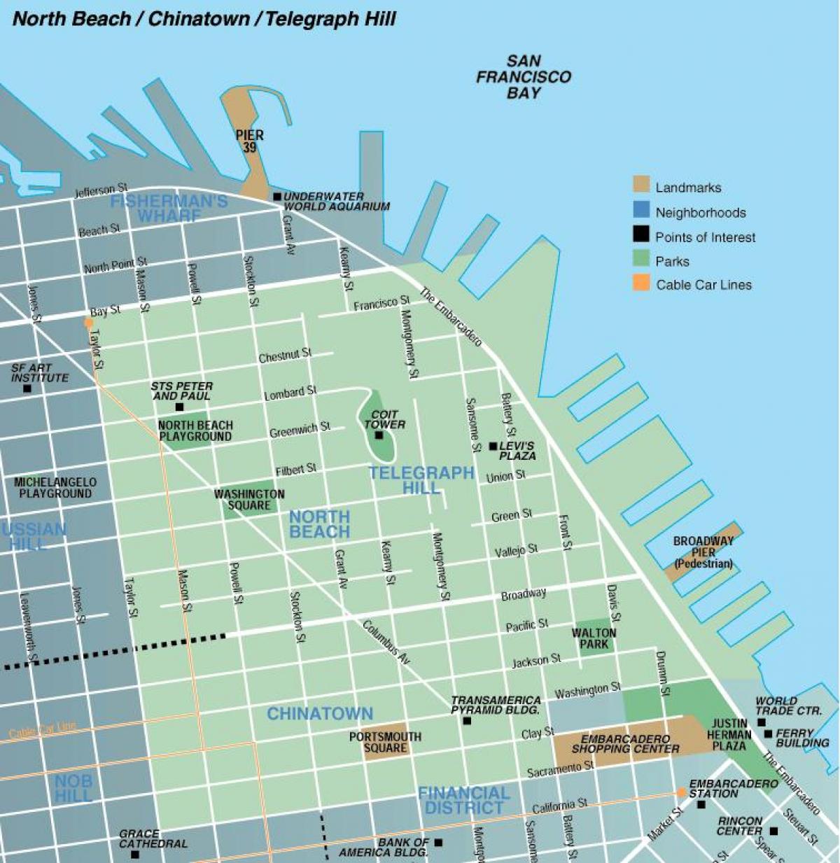 North beach San Francisco haritası 