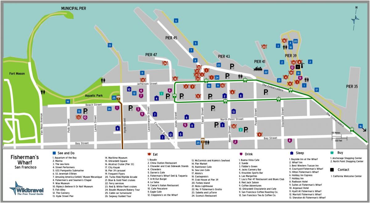 San Francisco Fisherman's wharf haritası 