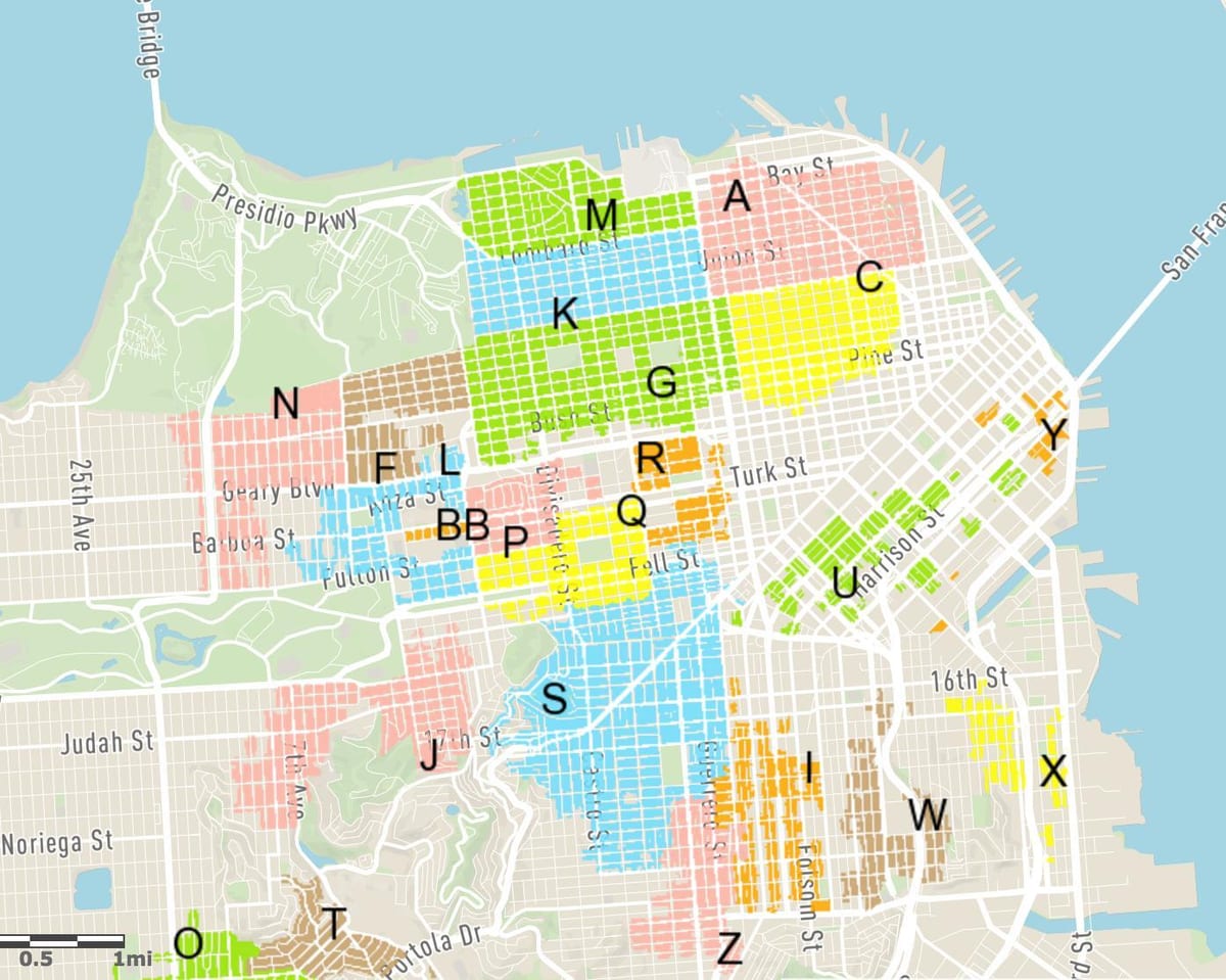 ücretsiz sokak Park, San Francisco haritası