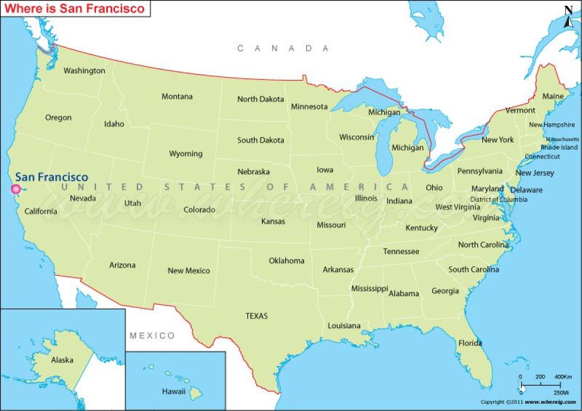 San Francisco california usa haritası 