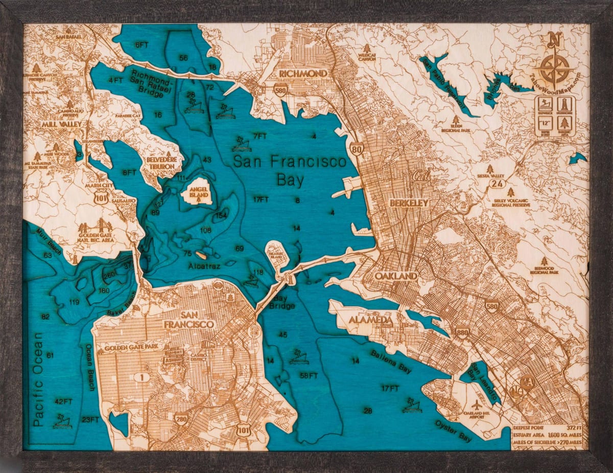 San Francisco haritası ahşap