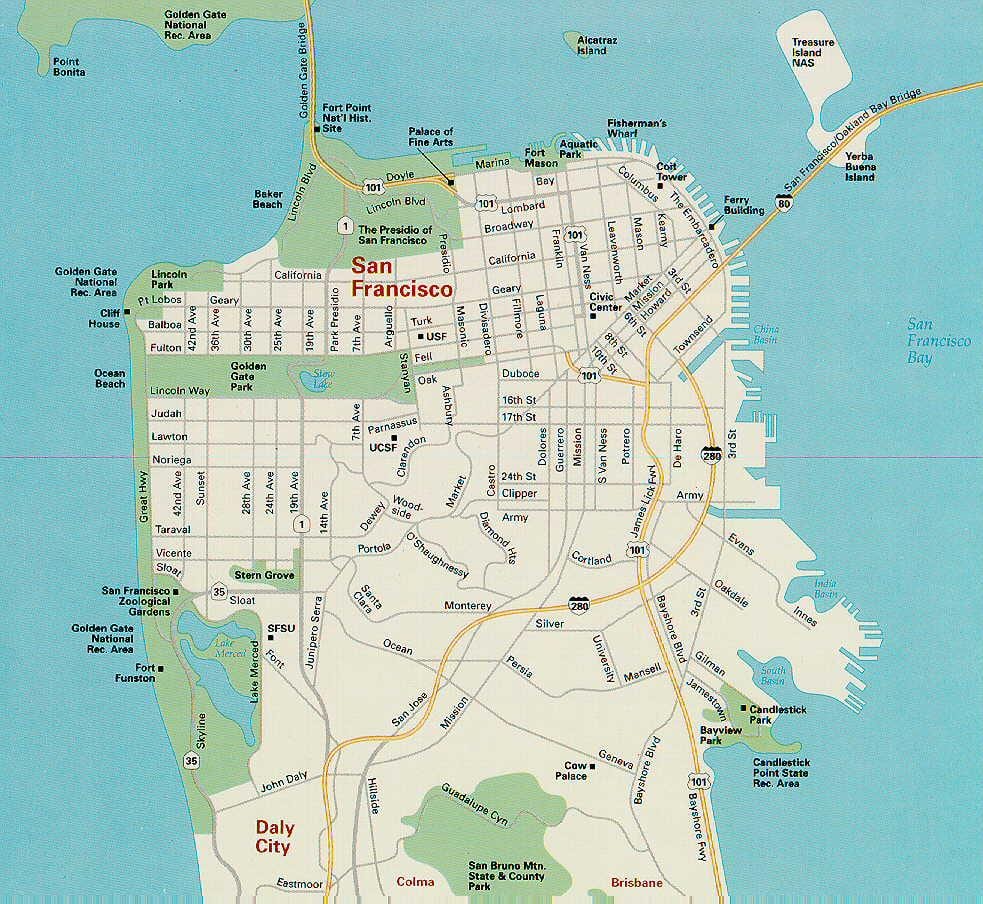 San Francisco ana konumlar göster 
