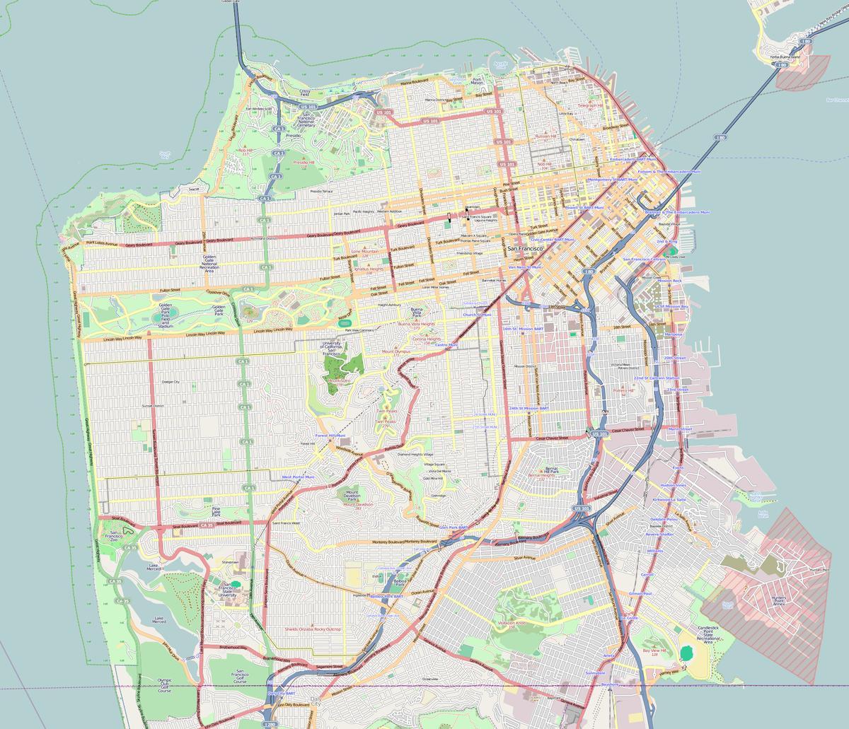 San Francisco haritası anahat