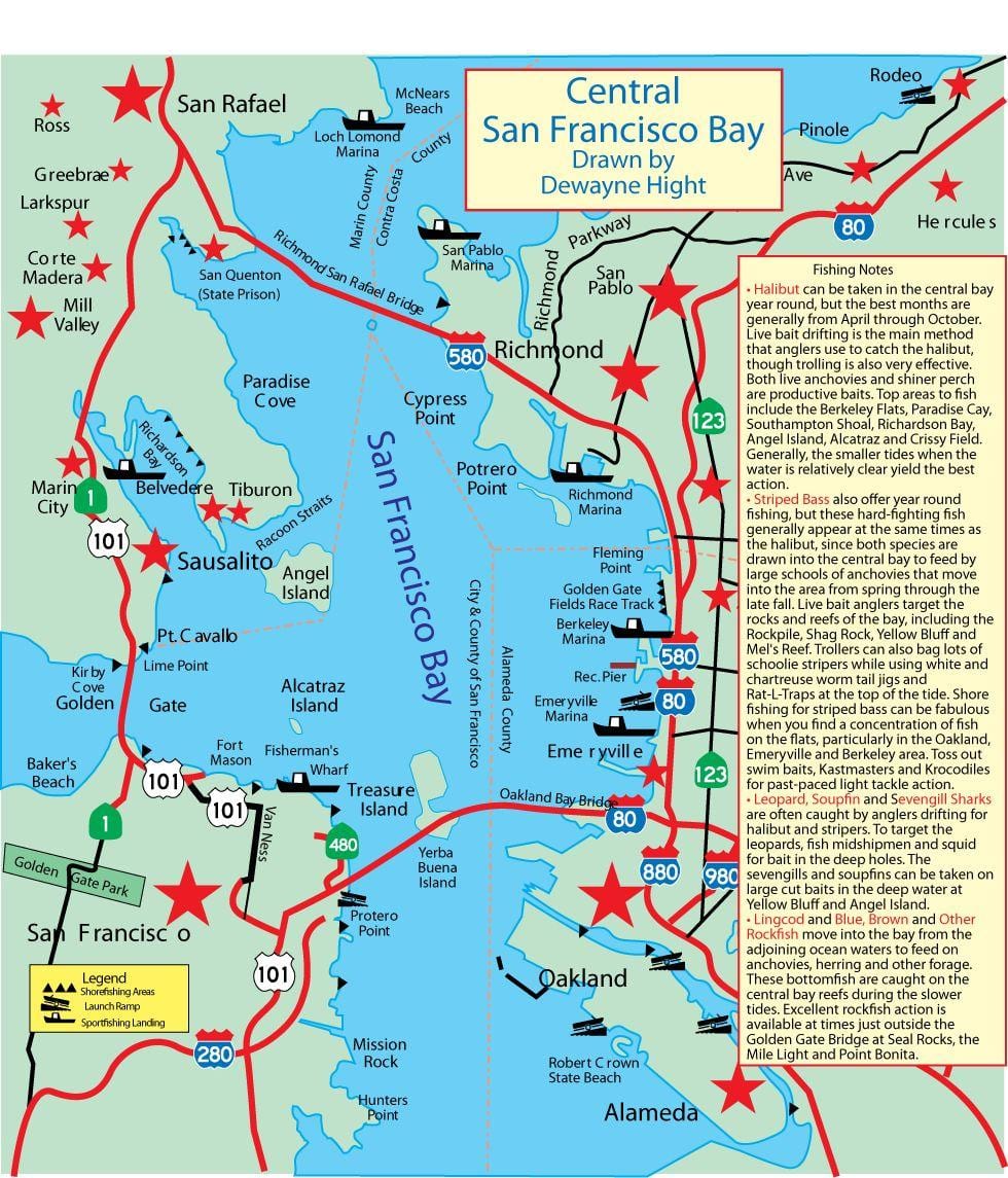 San Francisco Körfezi haritası balıkçılık
