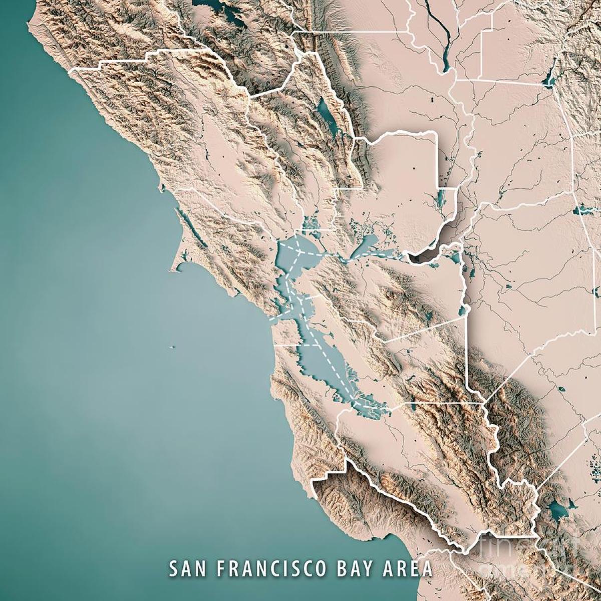 San Francisco bay topografik haritası 