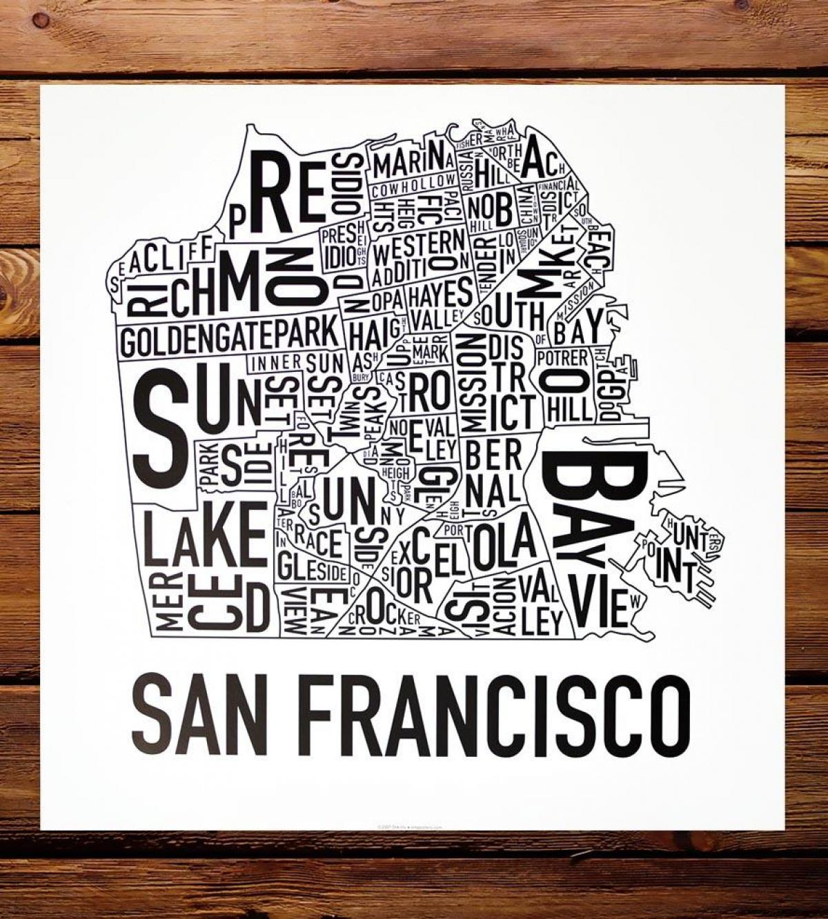 San Francisco bölgesinde sanat haritası 