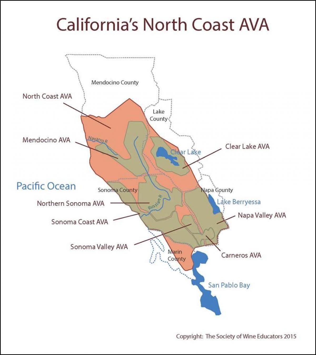 San Francisco california haritası north coast 