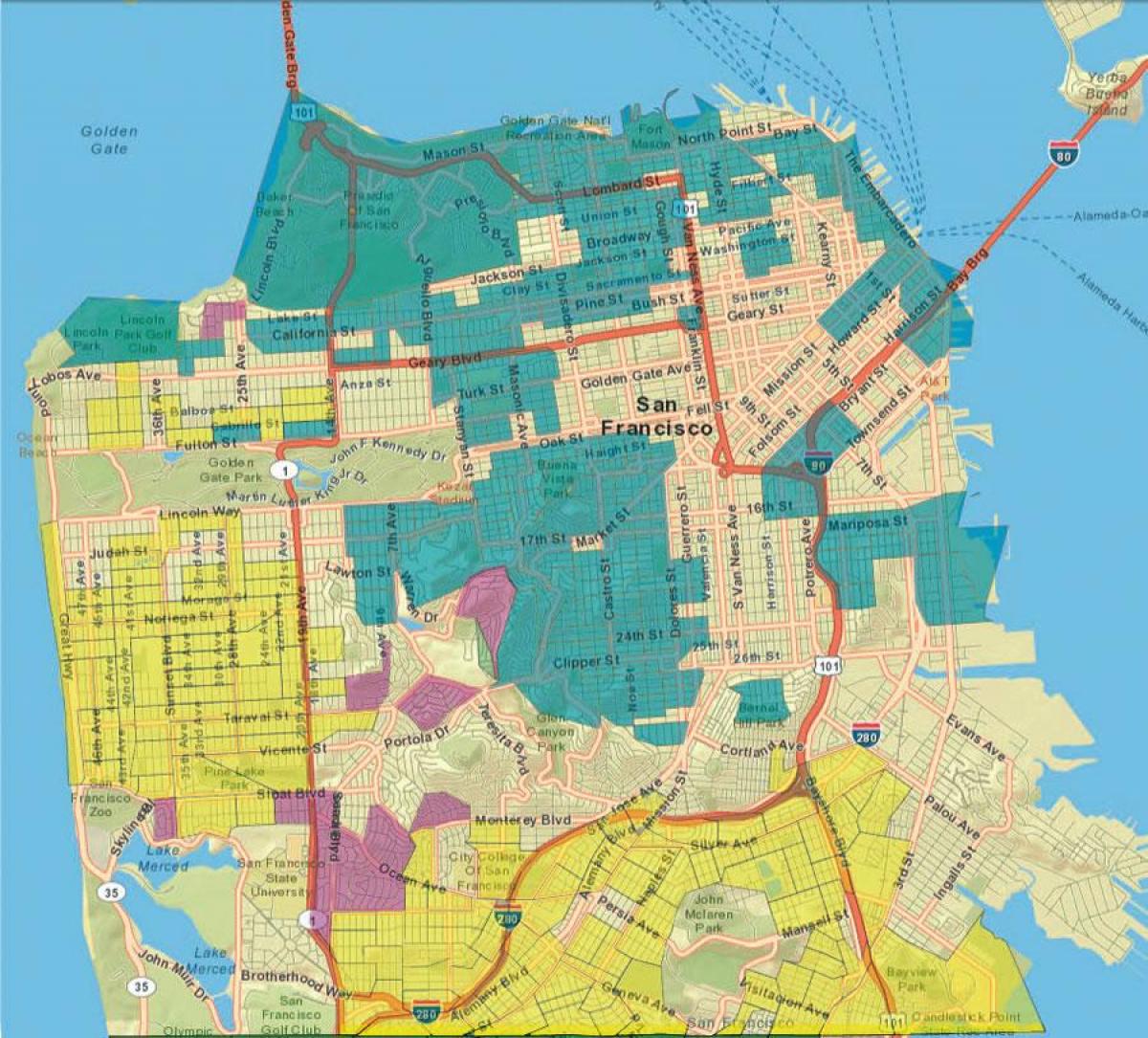 San Francisco CBS harita 