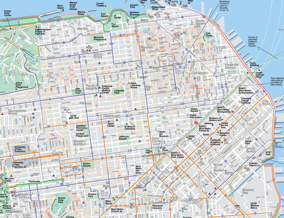 Detaylı San Francisco haritası 