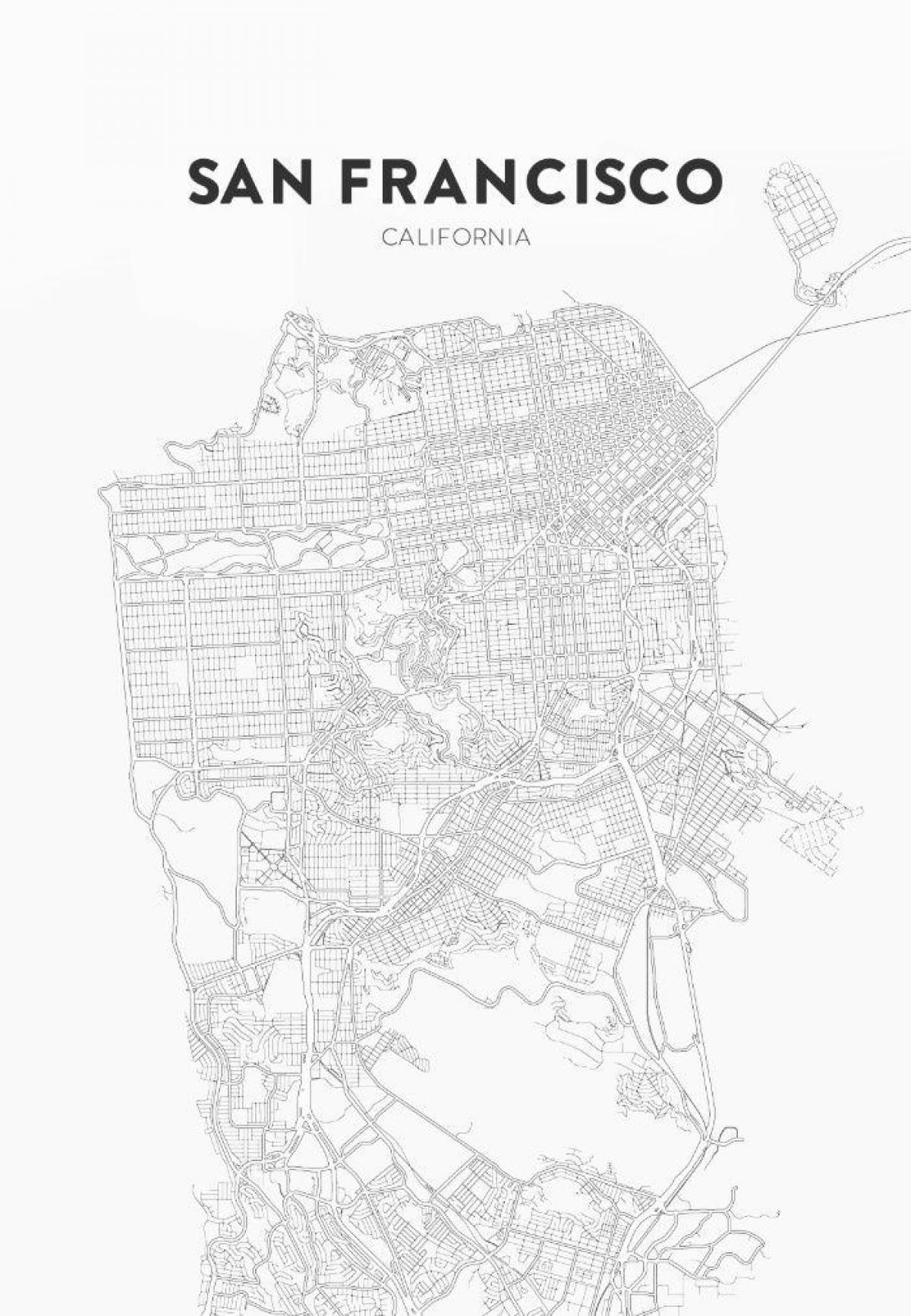 San Francisco baskı harita 