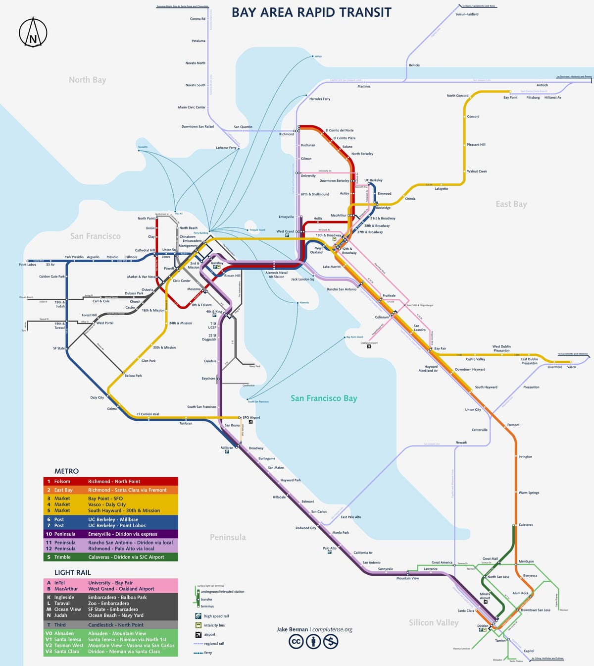San Francisco metro sistemi haritası