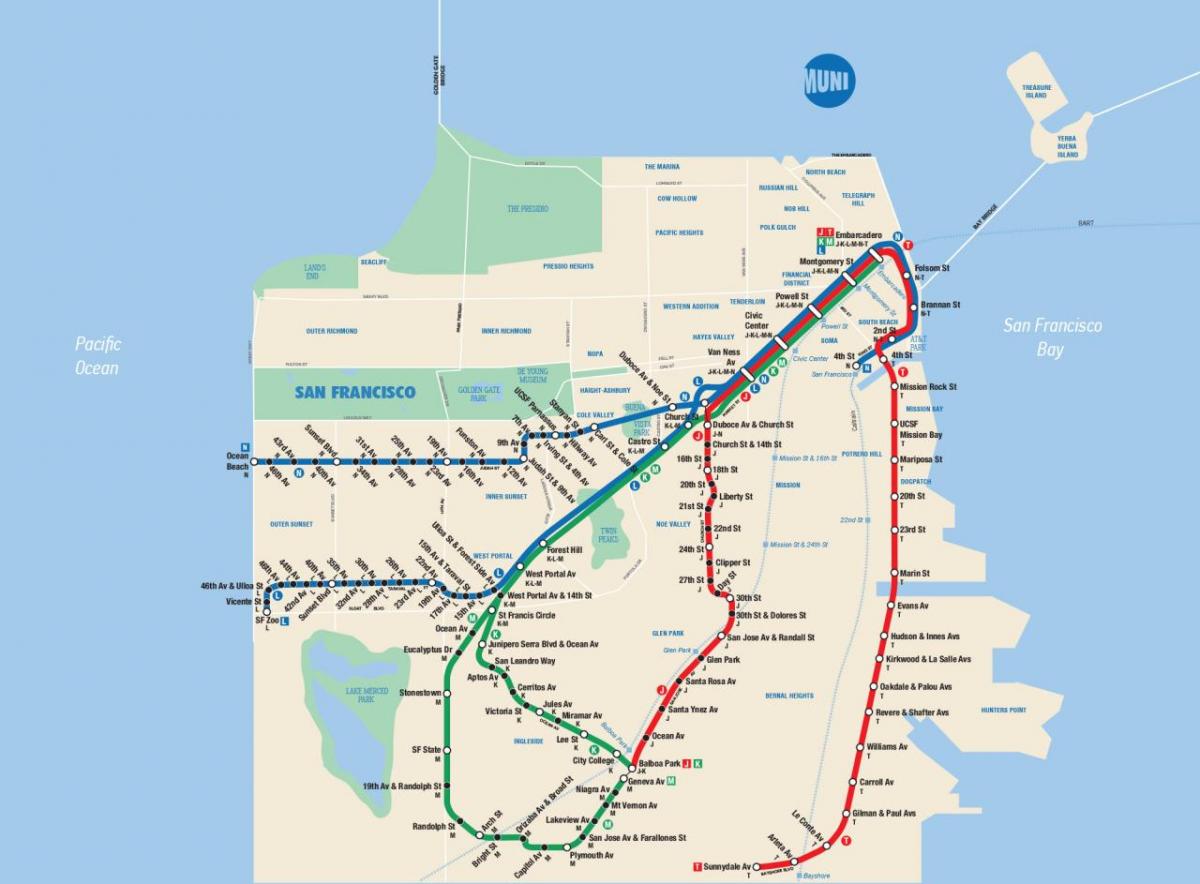 San Francisco muni harita uygulaması