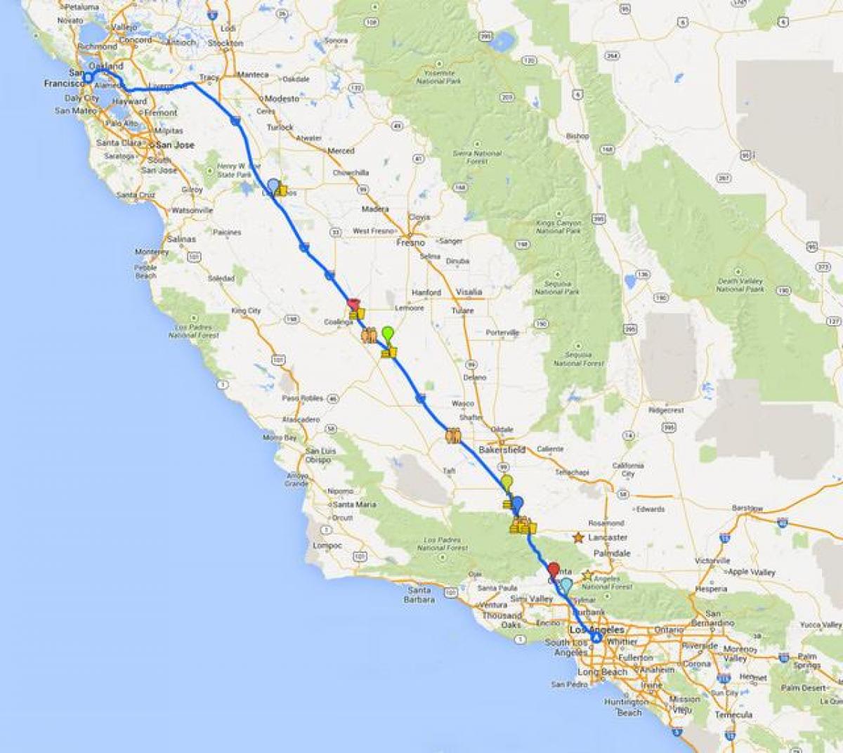 San Francisco sürüş tur haritası 