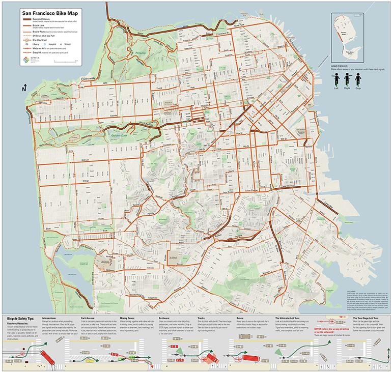 San Francisco bisiklet harita