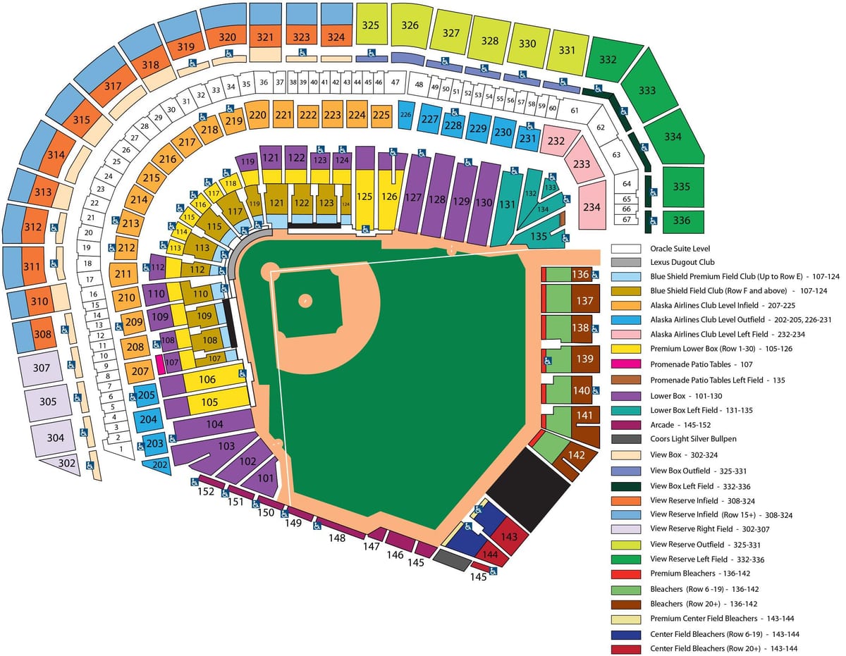 San Francisco giants koltuk haritası