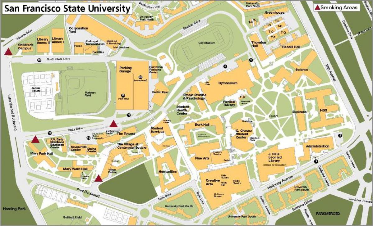 San Francisco state Üniversitesi kampüs haritası