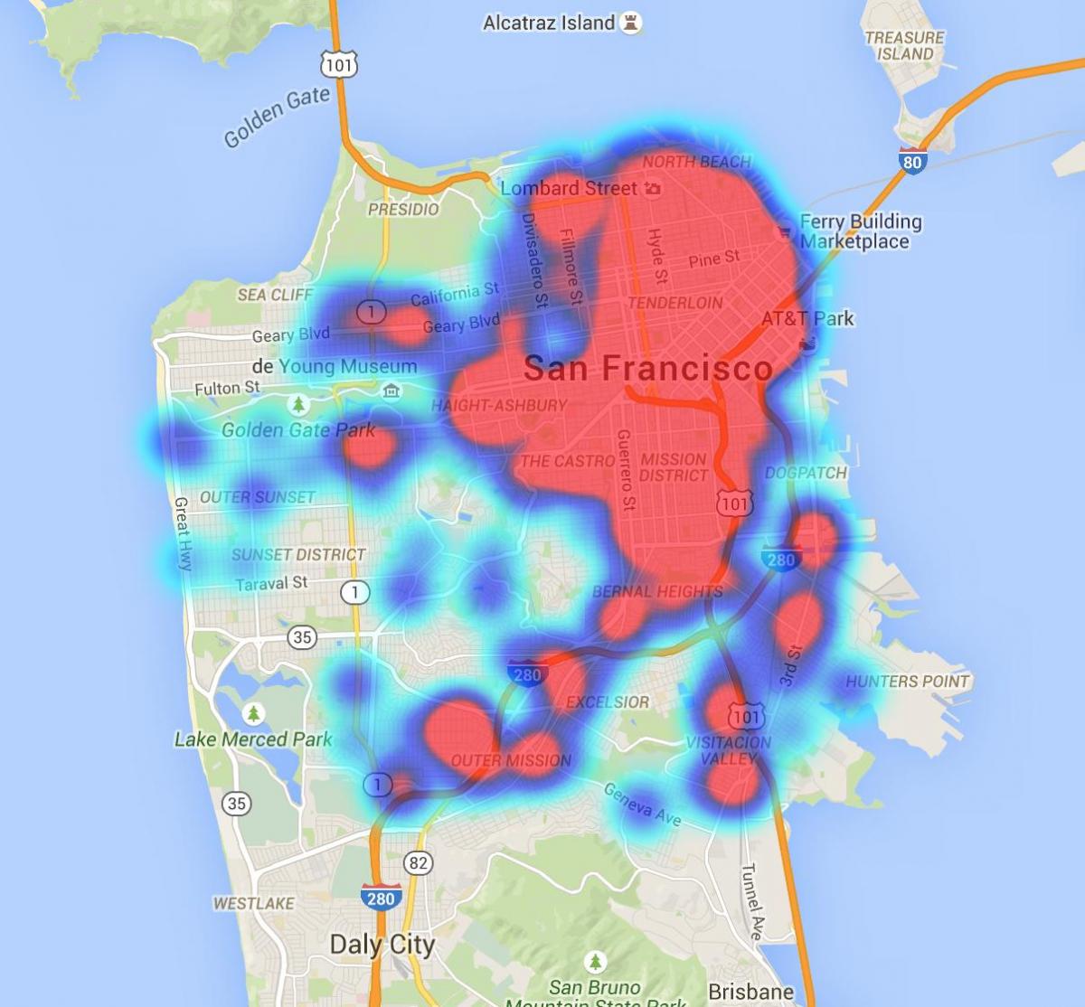 ısı haritası San Francisco