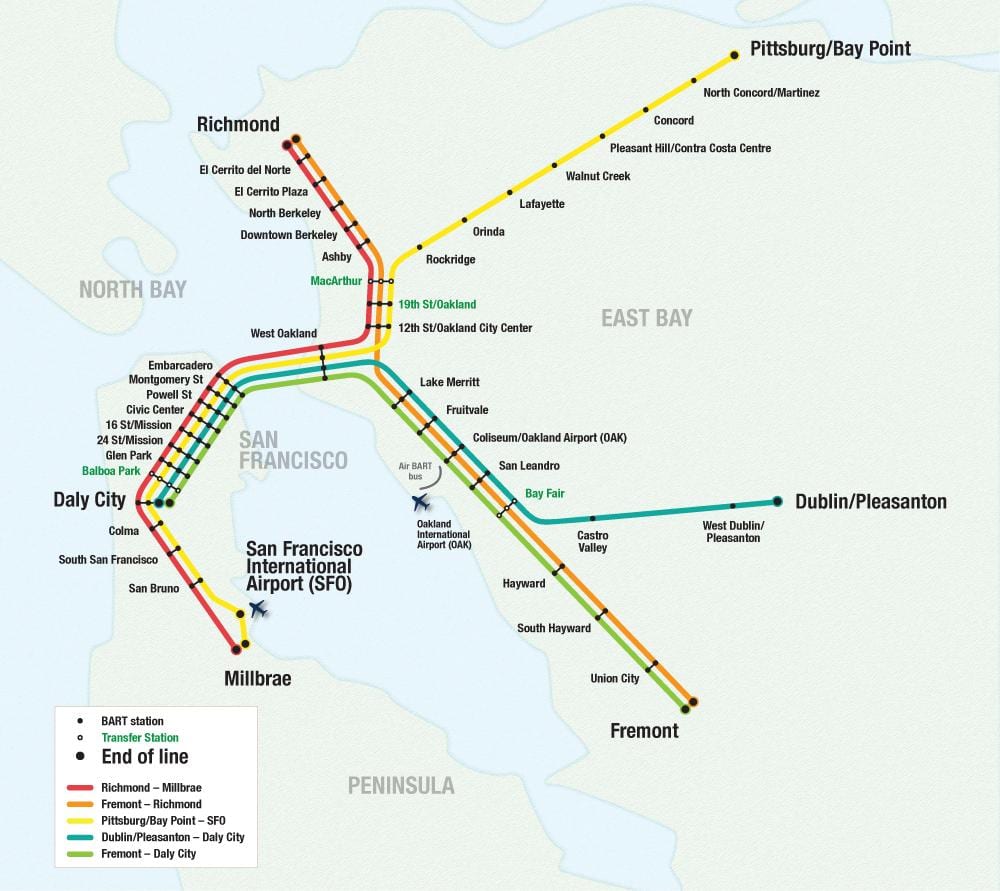 San Francisco airport bart göster