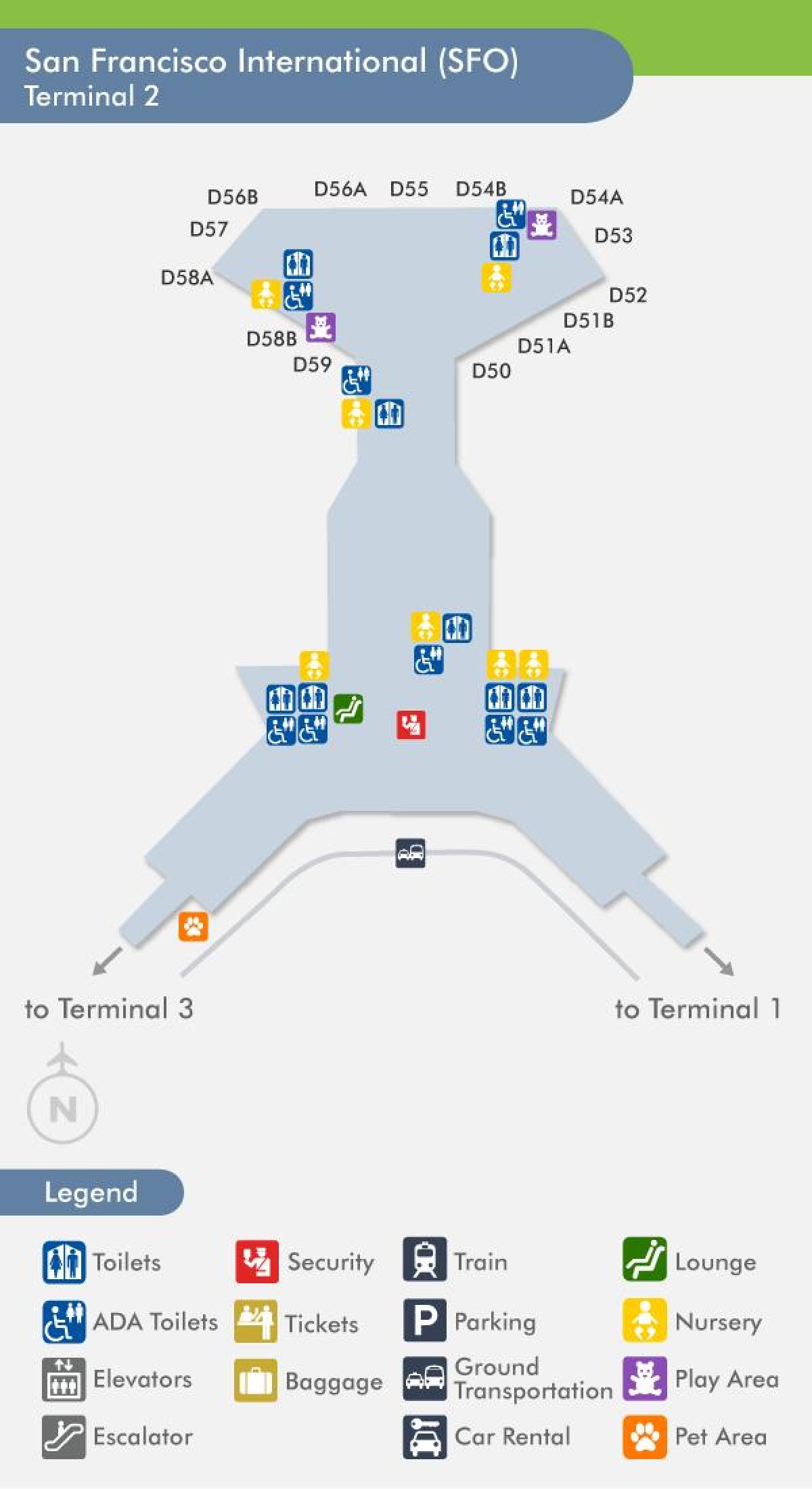 San Francisco airport terminal 2 harita