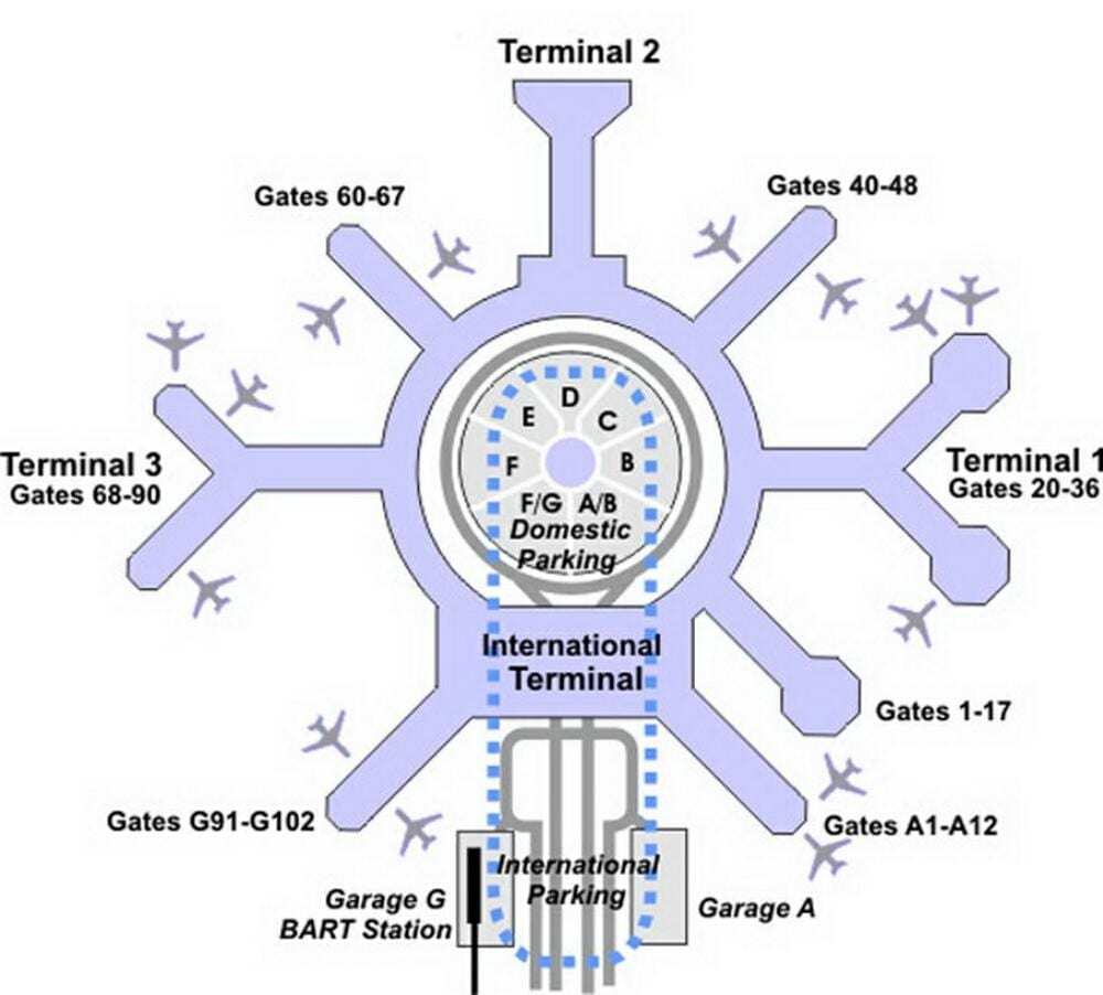 SFO terminal g Haritayı göster 