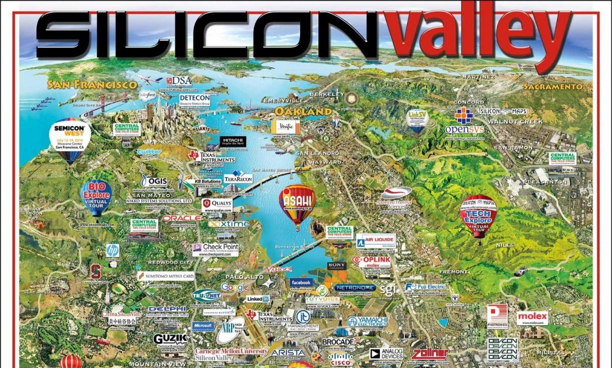 Silikon Vadisi bölge haritası