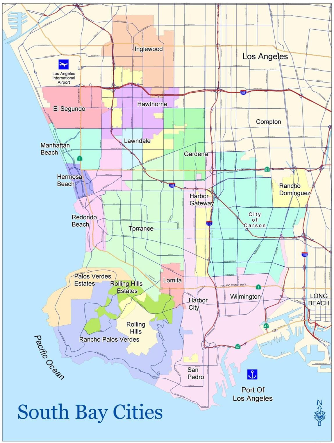 South bay area haritası ca
