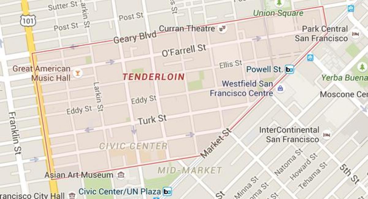 tenderloin, San Francisco haritası