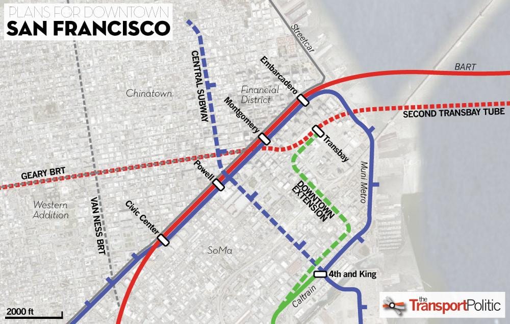 Transbay terminal haritası