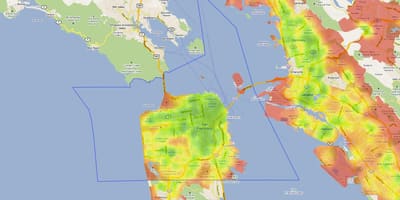 Bay area haritası ısı